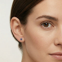 Simple white gold sapphire earrings