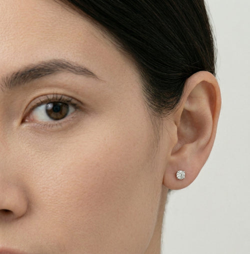 Classic white diamond studs