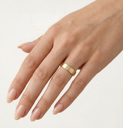 Bague de mariage en or à finition mate