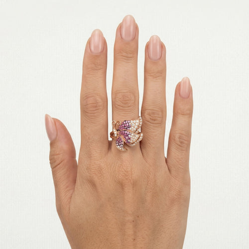 Charmanter Schmetterlingsring aus 18kt Gold