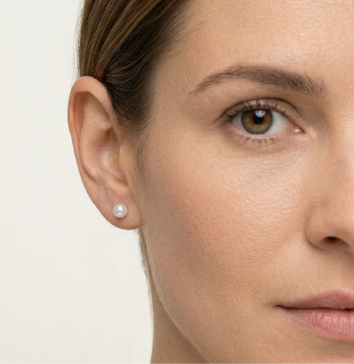 Boucles d’oreilles clous simples en argent sterling avec perle