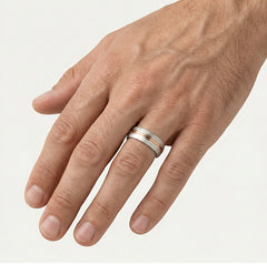 Einzigartiger Ehering aus Weiß- und Roségold