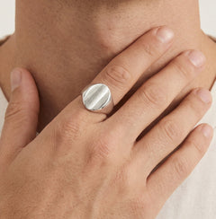 Stříbrný klasický pánský prsten