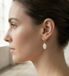 Klasické zlaté náušnice Kamej