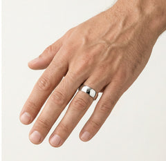 Anillos de boda de oro blanco de 5 mm de ancho atemporales