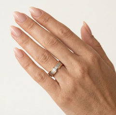 Eleganter Hochzeitsring aus Rosé- und Weißgold