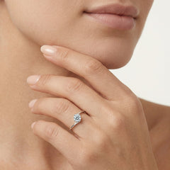 White gold ring with asymmetrical design