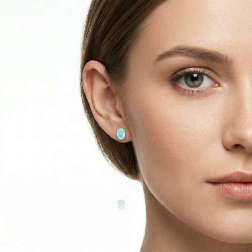 Pendientes de ópalo blanco