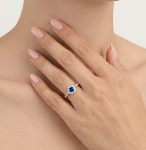 Safírový prsten stříbrný