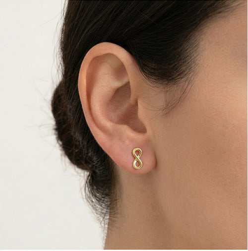 Náušnice nekonečno ze žlutého zlata