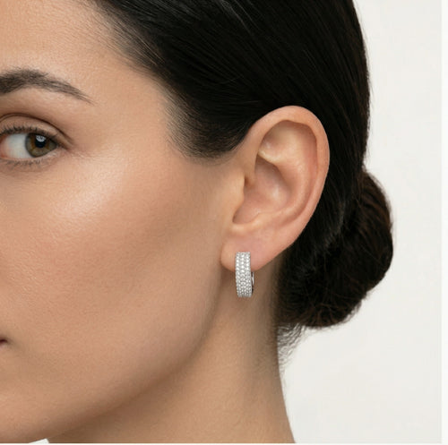 Wavy silver earrings