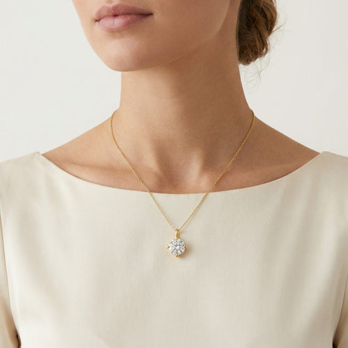 Solitärring-Anhänger aus Gold mit Zirkonia