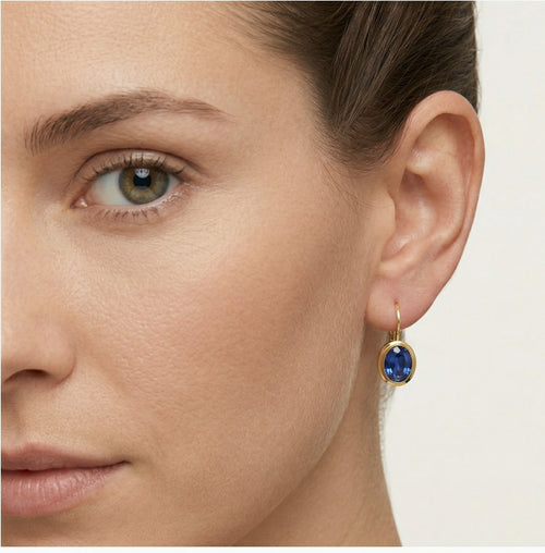 Classic blue quartz earrings