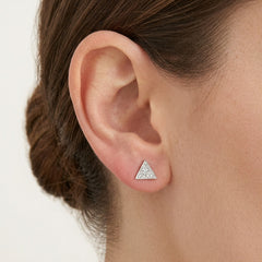 Náušnice z žlutého zlata s diamanty-trojúhelníkový tvar