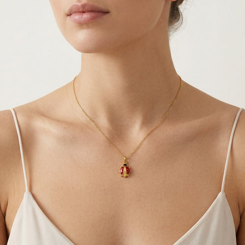 Marienkäfer Emaille-Anhänger