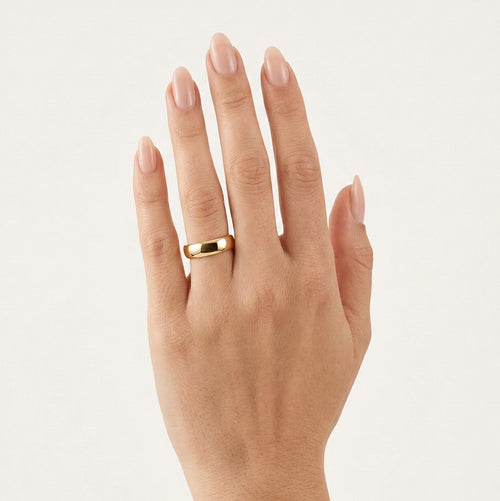 Breiter glatter Gelbgold-Ehering