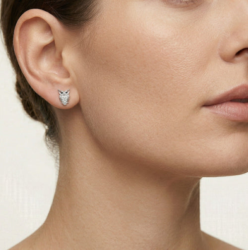 Boucles d’oreilles chouette en argent