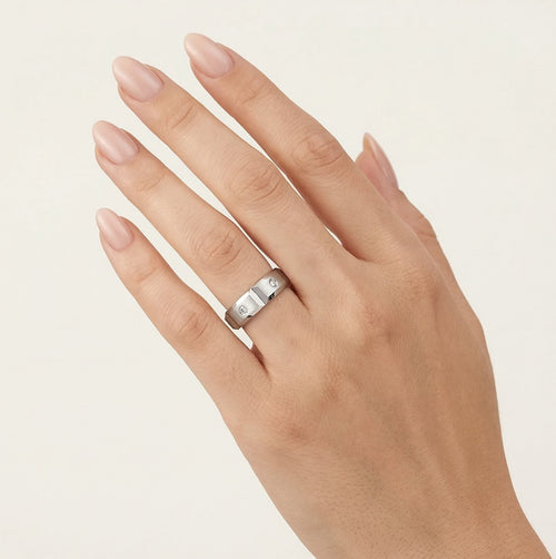 Breiter Weißgold-Ewigkeits-Ehering