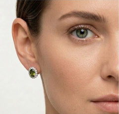 Royal moldavite earrings