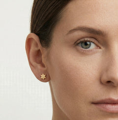 Boucles d’oreilles puces étoile en or rose éclatantes