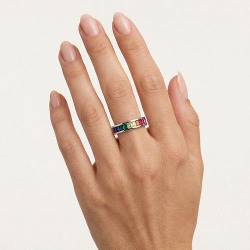 Regenbogen-Baguette-Ring