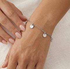 Pulsera colgante de plata de ley