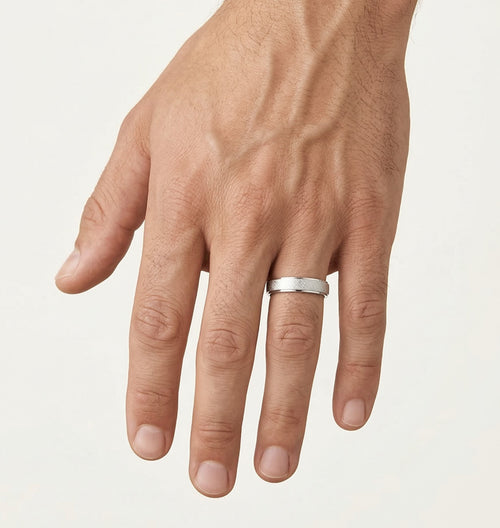 Bague de mariage scintillante en or blanc