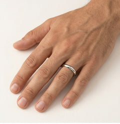 Bague de mariage solitaire fine en platine