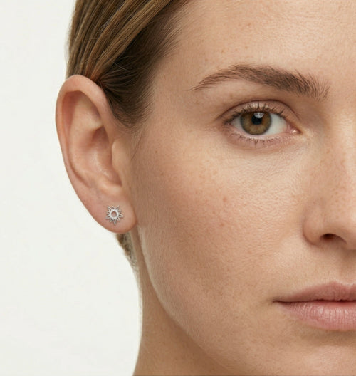 Stříbrné náušnice se slunečními paprsky