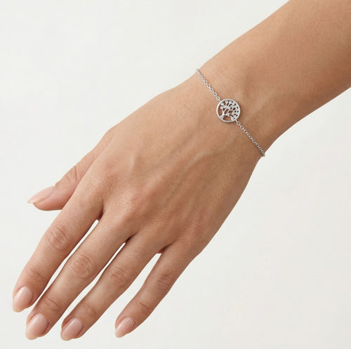 Pulsera árbol de la vida con engaste biselado