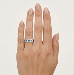 Safírový prsten stříbrný