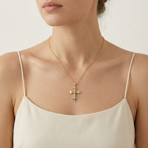 Zweifarbiges Kreuz mit Jesus Christus