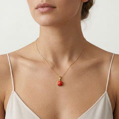 Colgante único de coral rojo