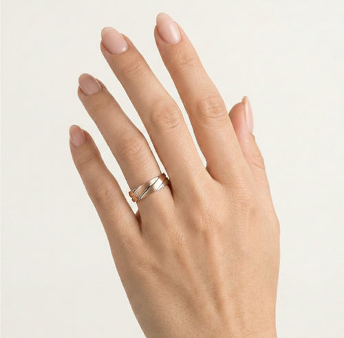 Stilvoller Ehering aus Rosé- und Weißgold