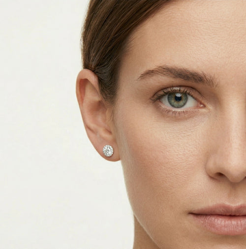 Stříbrné náušnice se středovým a okolním zirkonem