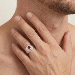 Bague avec rubis et diamants