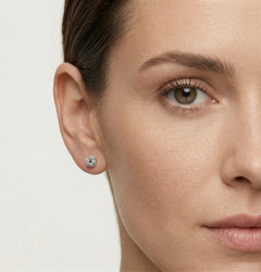 Stříbrné vintage kroucené kuličkové náušnice