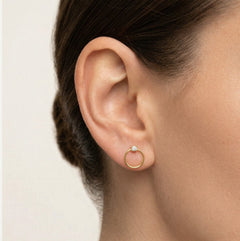 Boucles d’oreilles cercle en or jaune avec zircone cubique