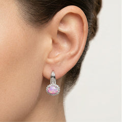 Boucles d’oreilles en argent avec opale rose