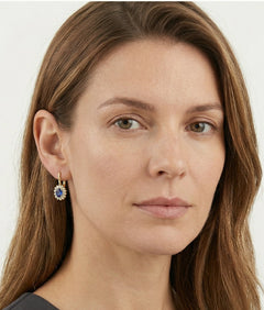 Doppelt-Halo-Saphir-Ohrhänger