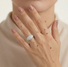 Eleganter fünfreihiger Silber-Damenring