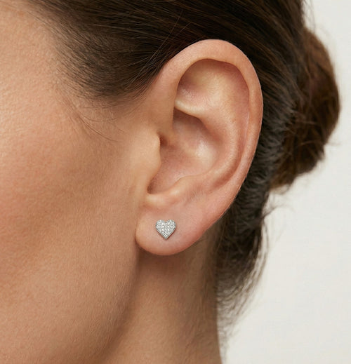 Náušnice stříbro srdíčko