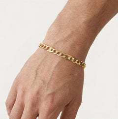 Masivní zlatý náramek Figaro se vzorem