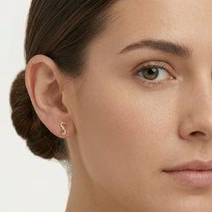 Boucles d'oreilles puces en zircon cubique infini plaquées or