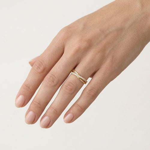 Kreuz-und-quer-Wellenband-Goldring