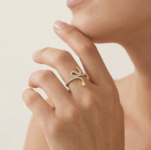 Bague serpent en zirconium cubique