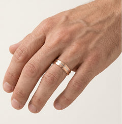 Elegante Rosé- und Weißgold-Hochzeitsringe