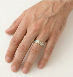 Alliance élégante en or jaune et blanc