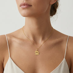 Lieblicher Vogelhaus-Goldanhänger