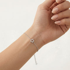 Silver bracelet with adorable star